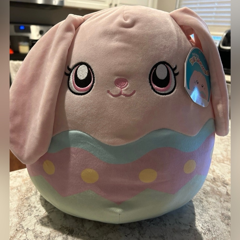 Squishmallows Bop the Bunny Easter Egg Cartoon eyes 12" Stuffed Plush